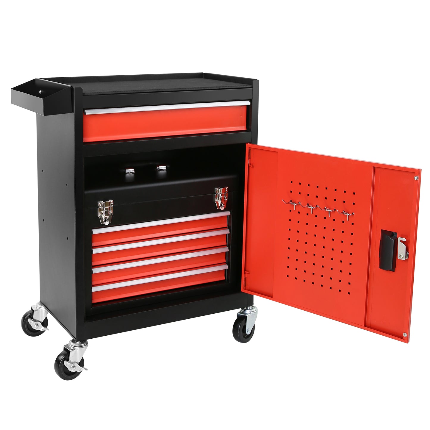 Rolling Tool Chest with Lockable Drawers and Detachable Top