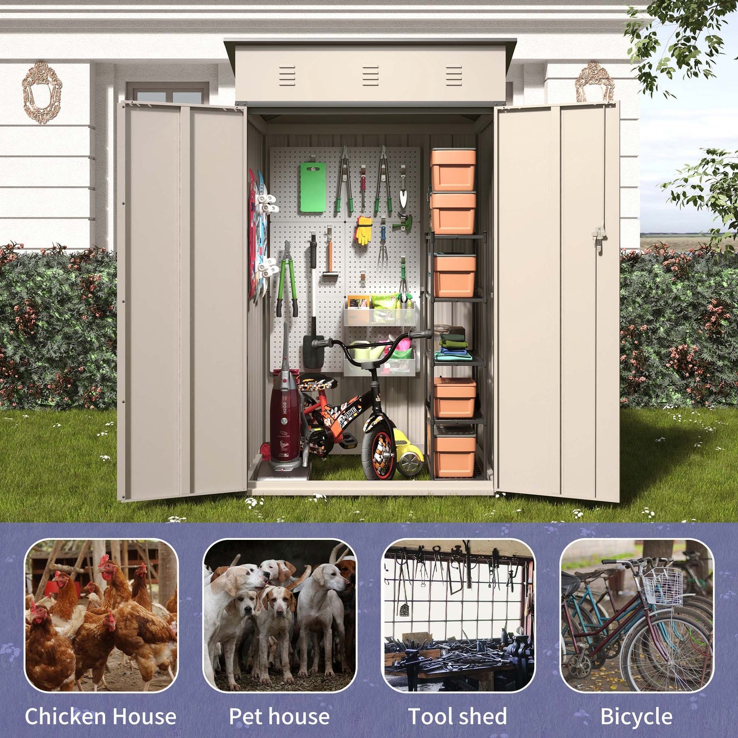 GardenGuardian Outdoor Storage Shed