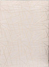 Chic Gold-Gilded Beige Faux Fur Area Rug