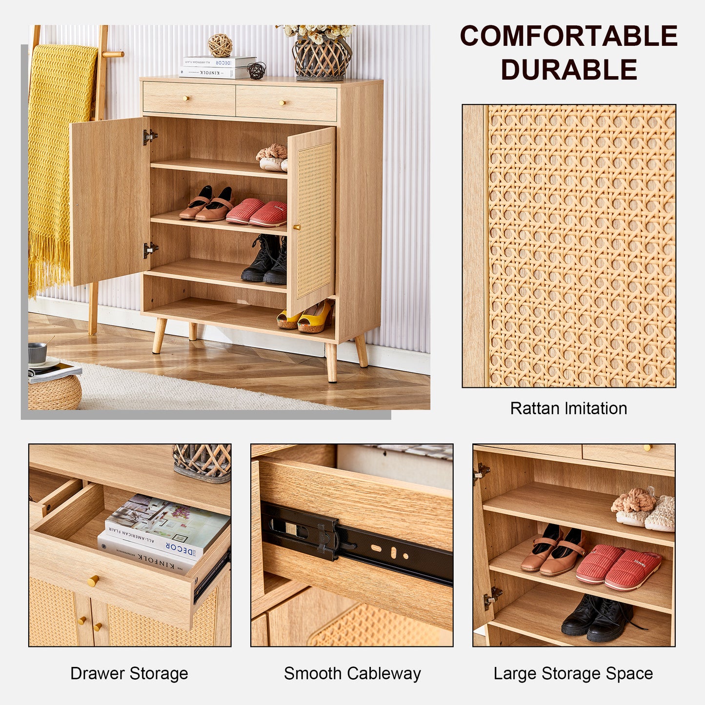 Chic Rattan Storage Cabinet