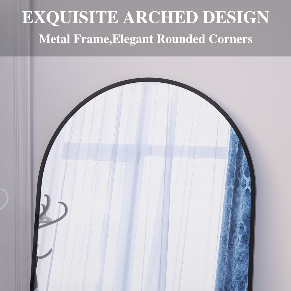 Elegant Black Full-Length Mirror - Stylish Oversized Design for Any Room