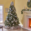 Cozy Cashmere Snowy Pine Tree with Twinkling Lights and Pine Cones