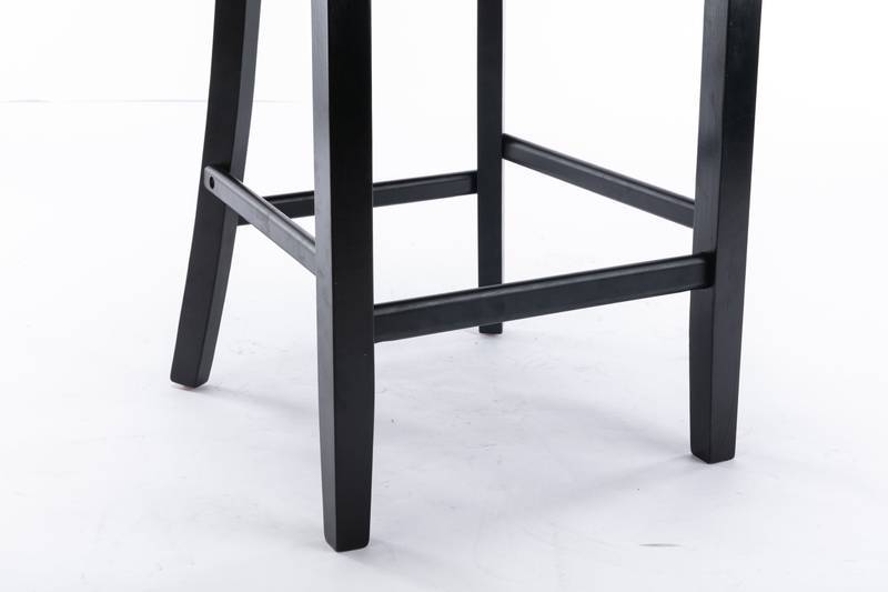 Chic Velvet Barstools with Button Tufting - Set of Two (Blue)