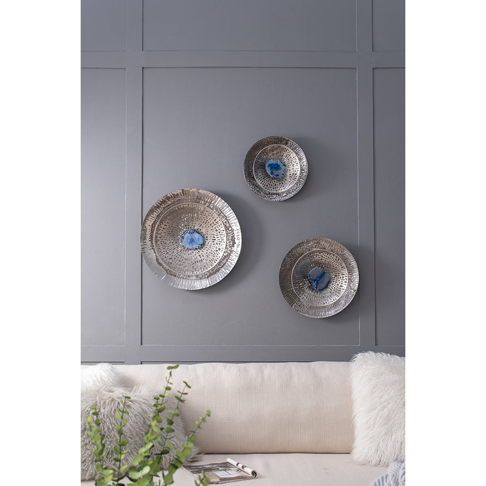 Elegant Silver Wall Discs - Set of Three