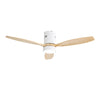 WhisperWind Flush Mount Ceiling Fan with Wood Blades and Remote Light