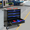 Rolling Tool Cart with 5 Drawers - Black & Blue