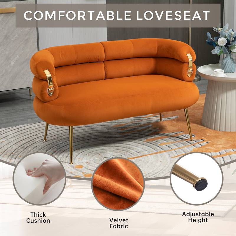 Chic Mini Loveseat in Orange
