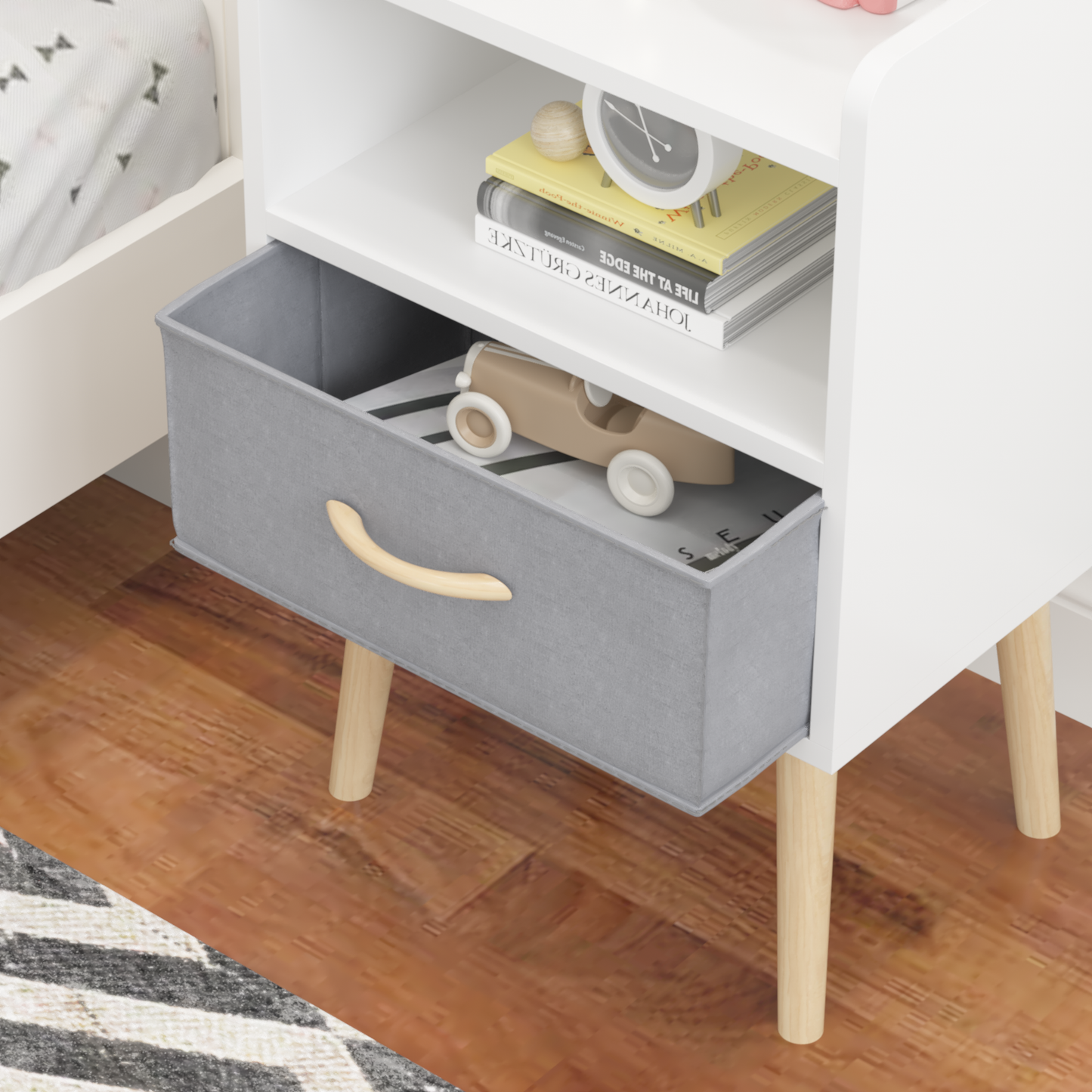 Cozy Collapsible Nightstand with Storage