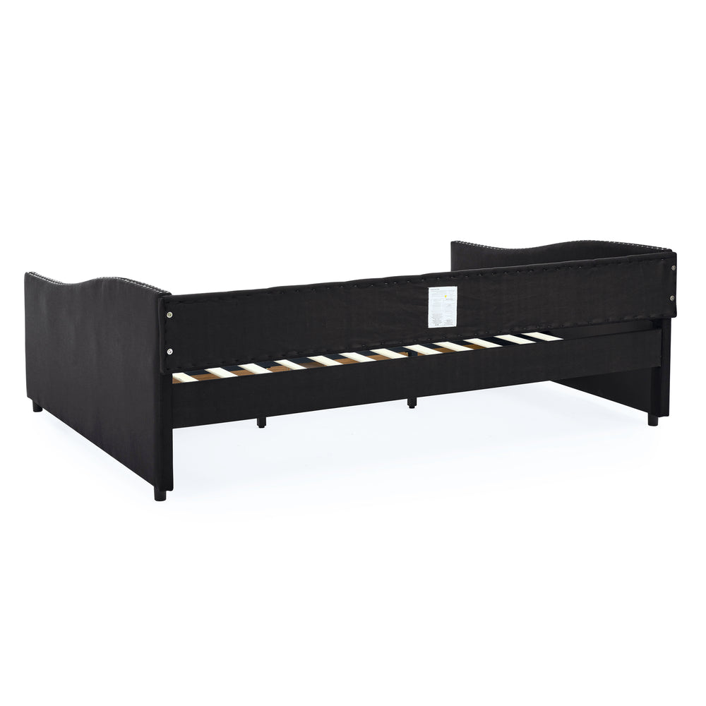 Chic Queen Upholstered Daybed with Storage Drawers