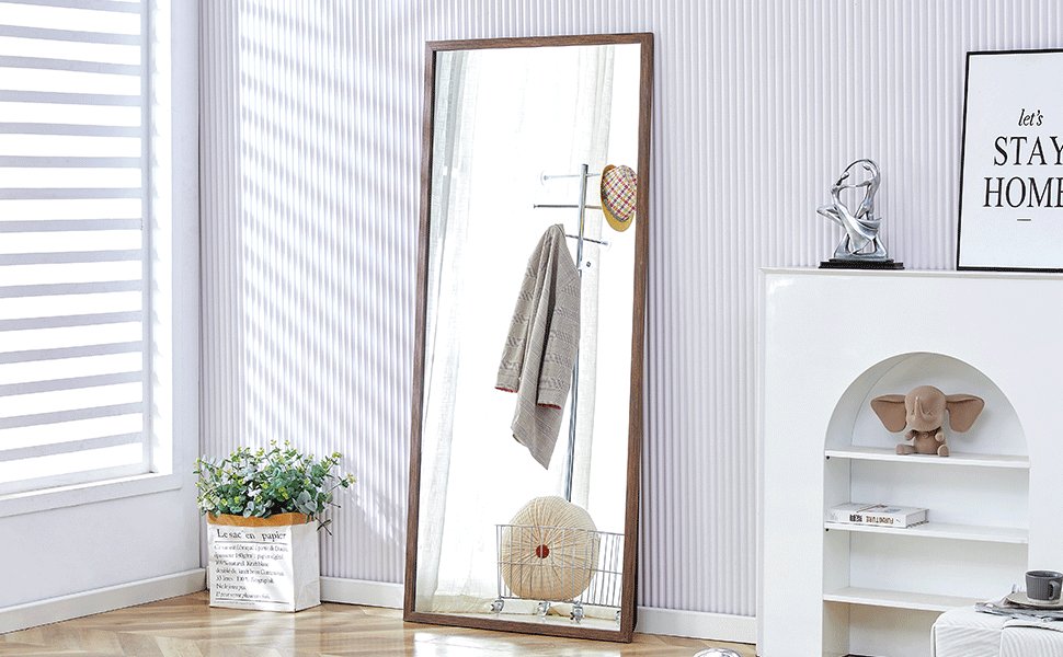 Elegant Full-Length Wooden Mirror