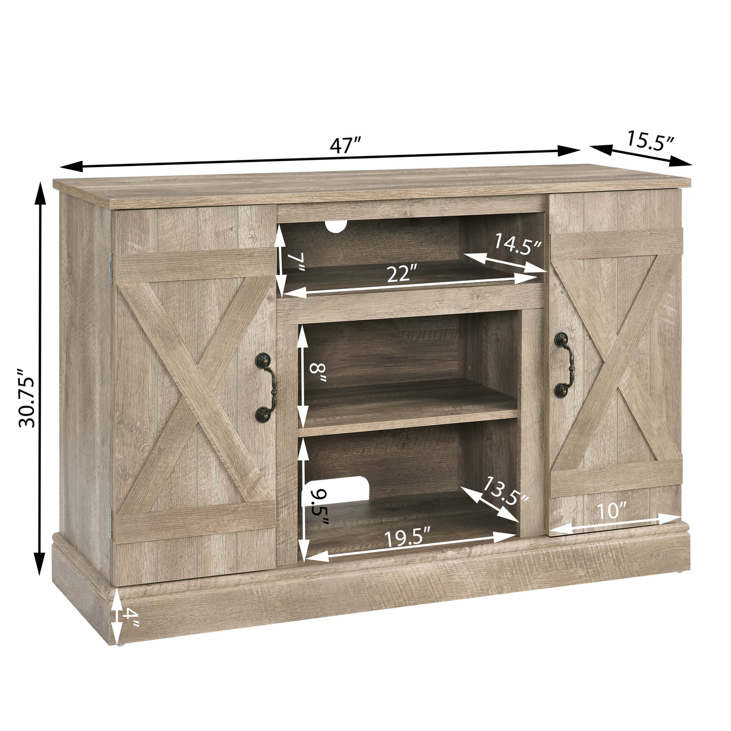 Rustic Charm TV Stand with Ample Storage