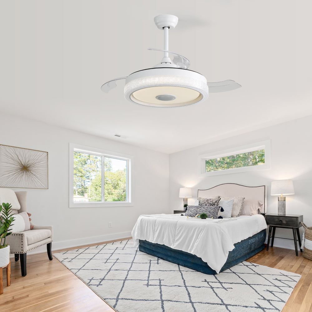 Smart Invisible Ceiling Fan with Remote and LED Light