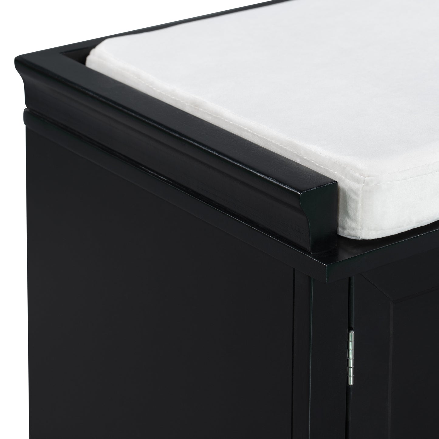 Stylish Storage Bench with Cushioned Top and Dual Drawers