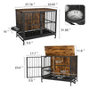 Stylish Dog Crate with Adjustable Feeder and Removable Tray