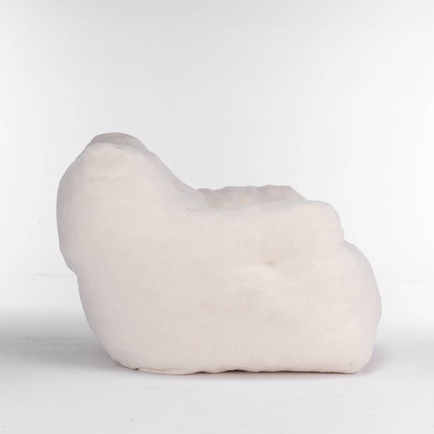 Cozy Teddy Bean Bag Chair in Ivory White