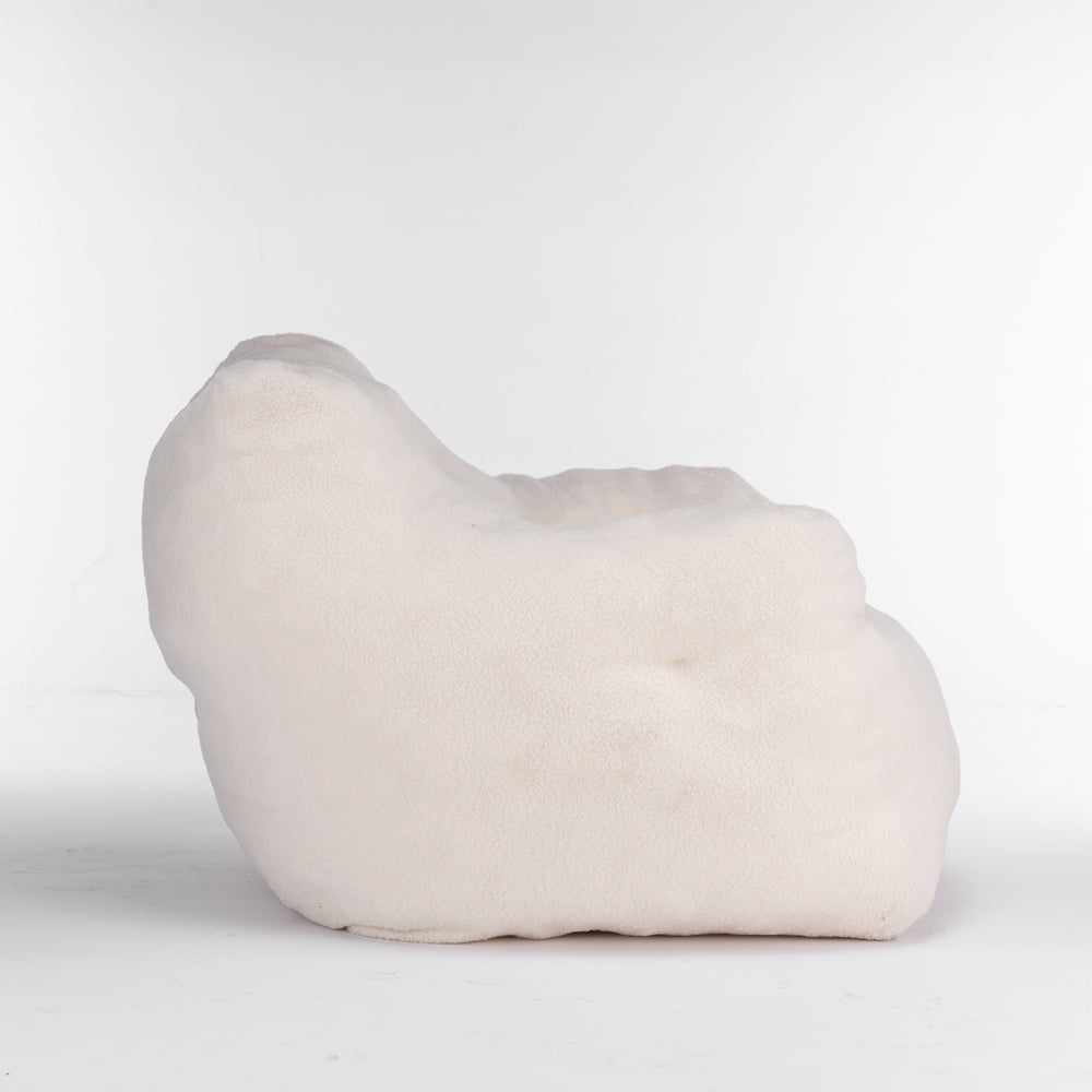 Cozy Teddy Bean Bag Chair in Ivory White