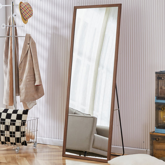 Elegant Wooden Framed Full-Length Mirror