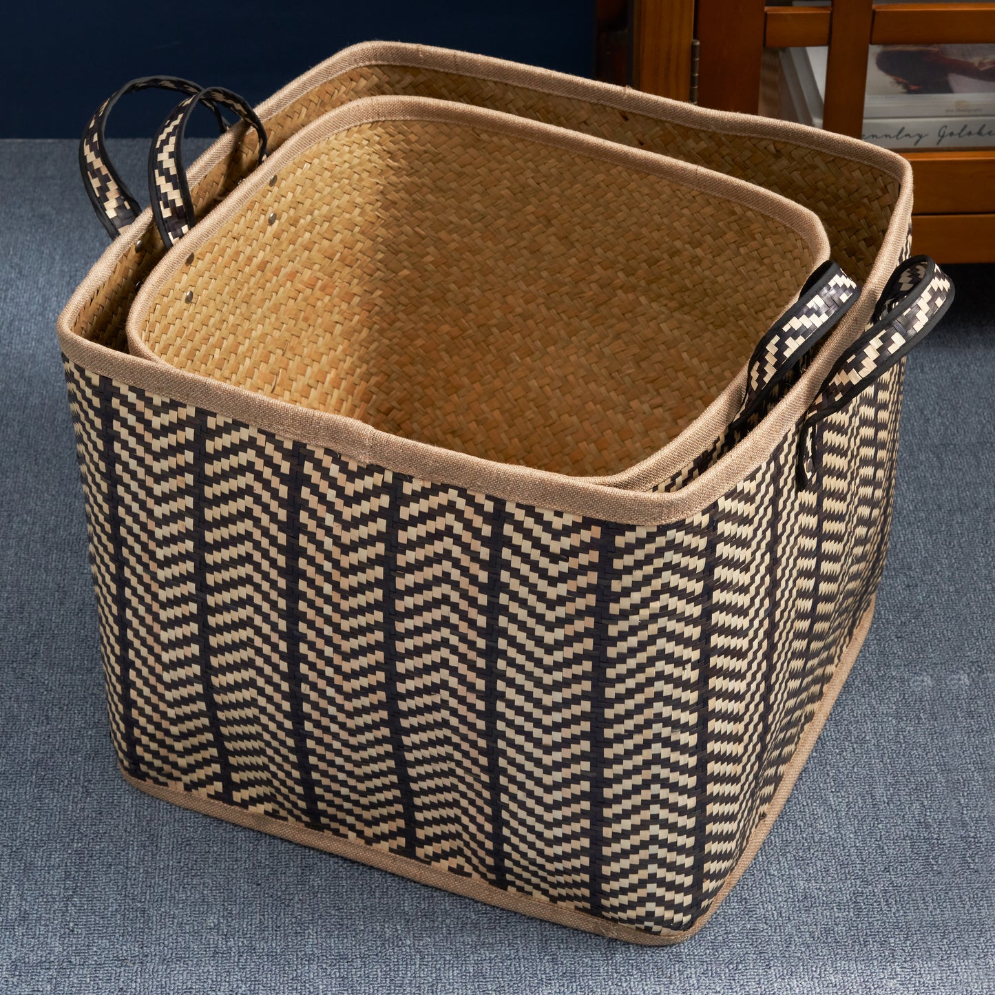 Chic Woven Storage Baskets - Set of Two