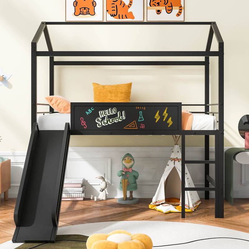 Slide & Write Metal Loft Bed