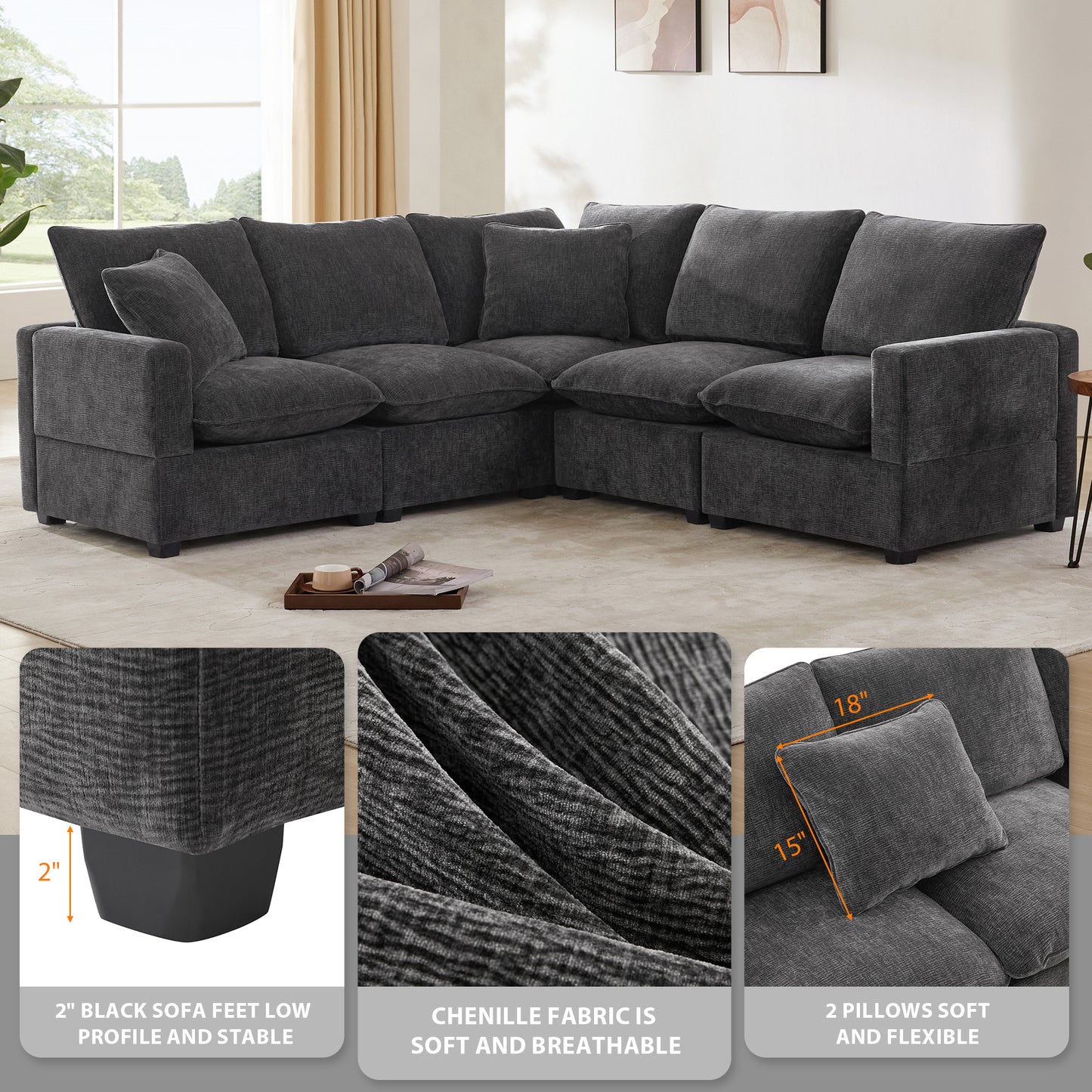 Cozy Corner L-Shaped Sofa Set