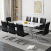 Sleek Marble Dining Table with Silver Legs for Stylish Gatherings