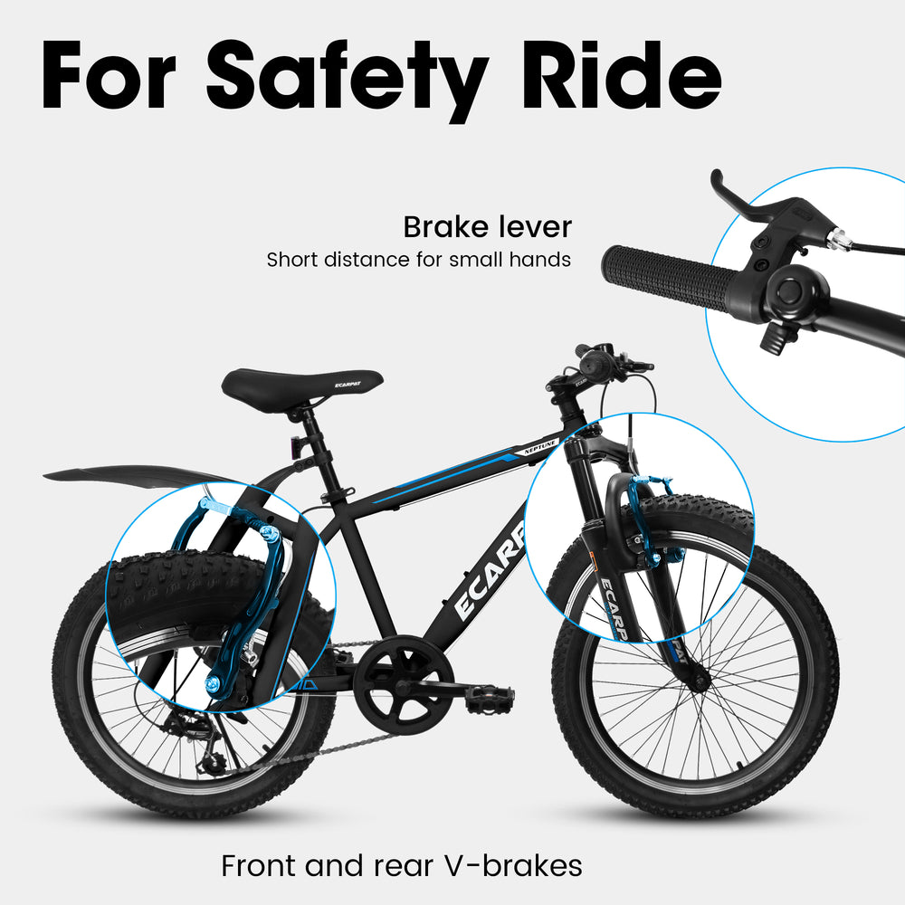 Kiddo Cruiser Bike with Shock Absorber and 7-Speed Gear