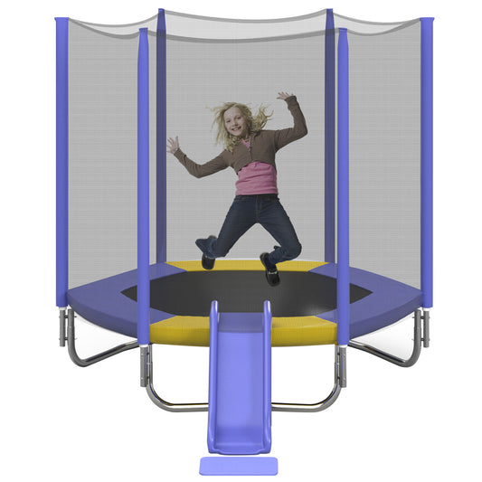 Kid's Joy Trampoline with Slide & Safety Net