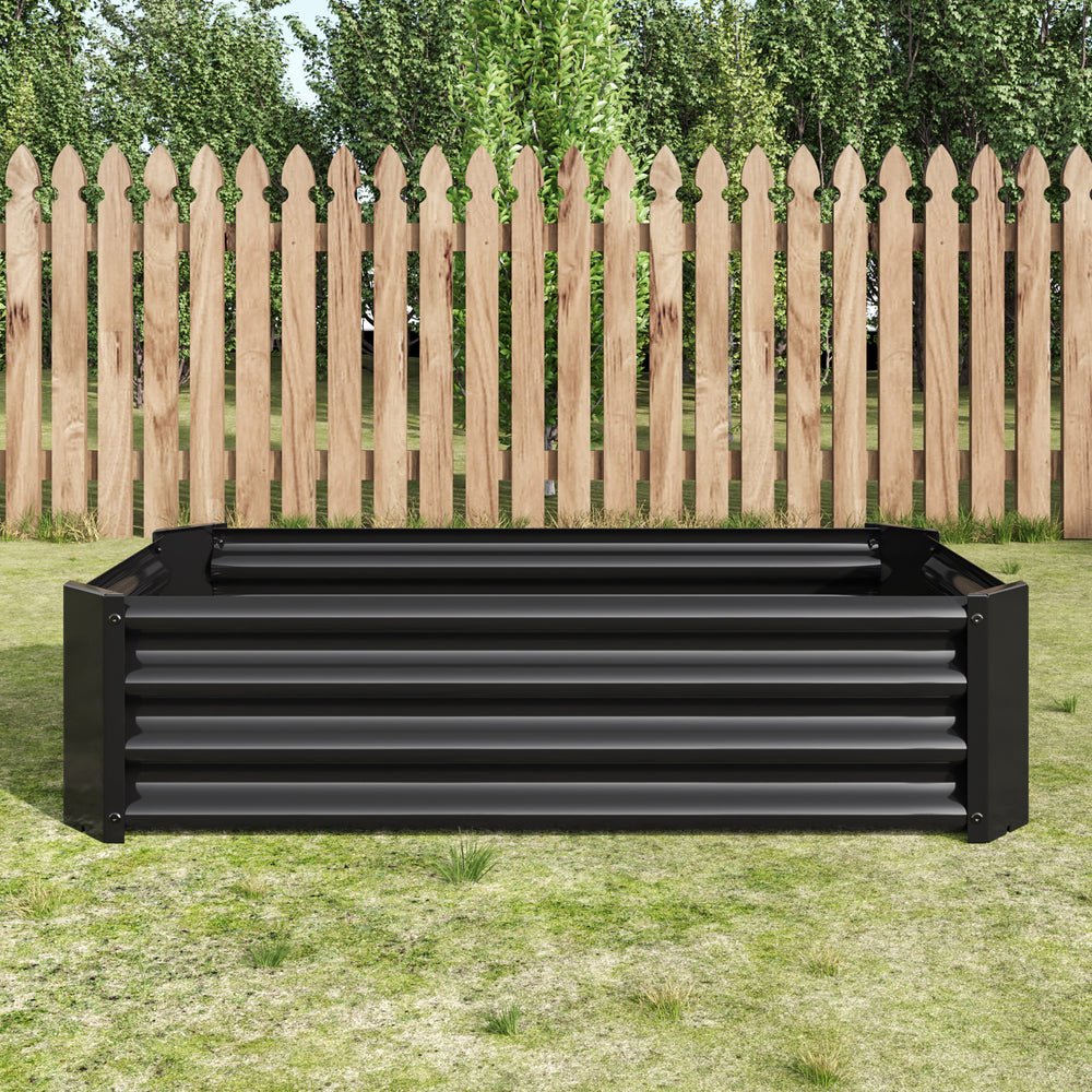 Chic Black Metal Garden Planter for Flowers & Herbs