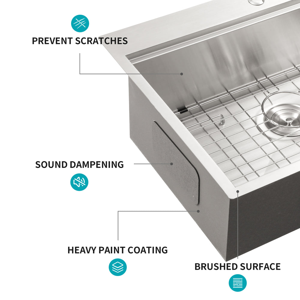 Stainless Steel Drop-In Workstation Sink