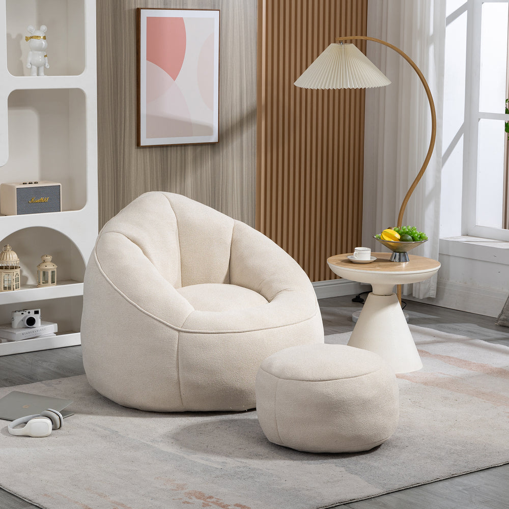 Cozy Foam Bean Bag Sofa with Footrest