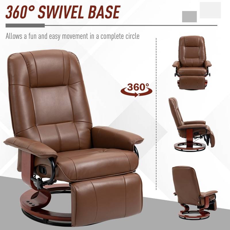 Cozy Swivel Recliner with Footrest