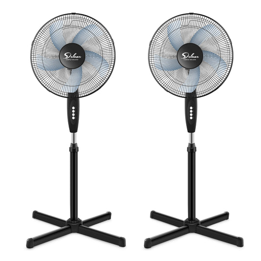 Breeze Buddy: Adjustable Oscillating Pedestal Fan Duo