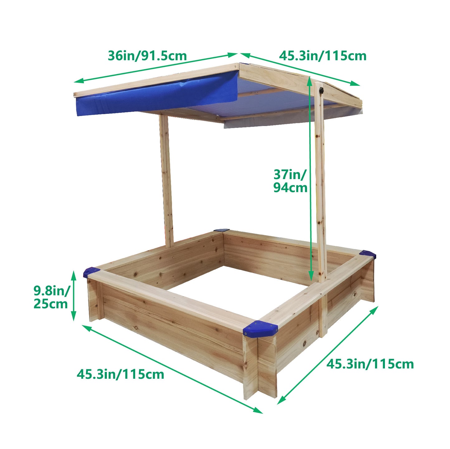 Sunny Day Wooden Sandbox with Canopy