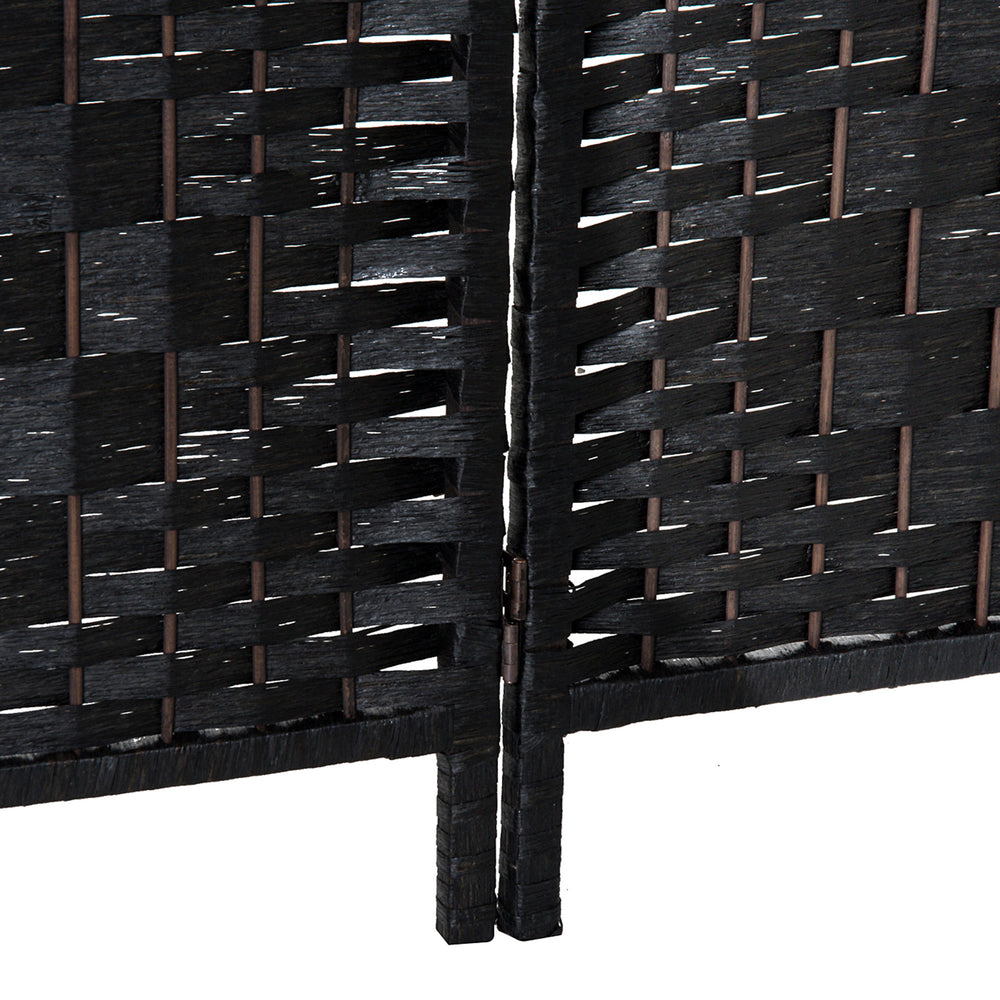 Chic Wicker Room Divider - Black Privacy Screen