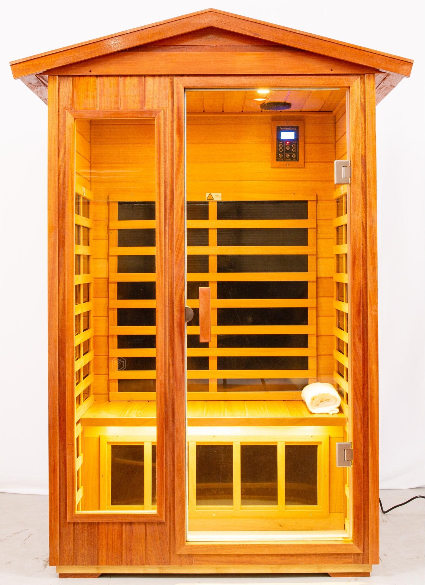 Cozy Khaya Wood Duo Outdoor Sauna