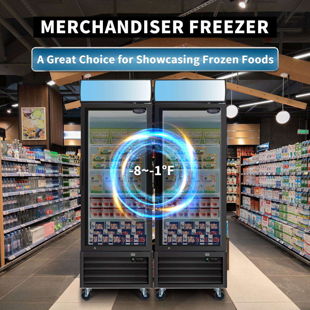 Chilly Display Freezer with Swing Doors and LED Lighting