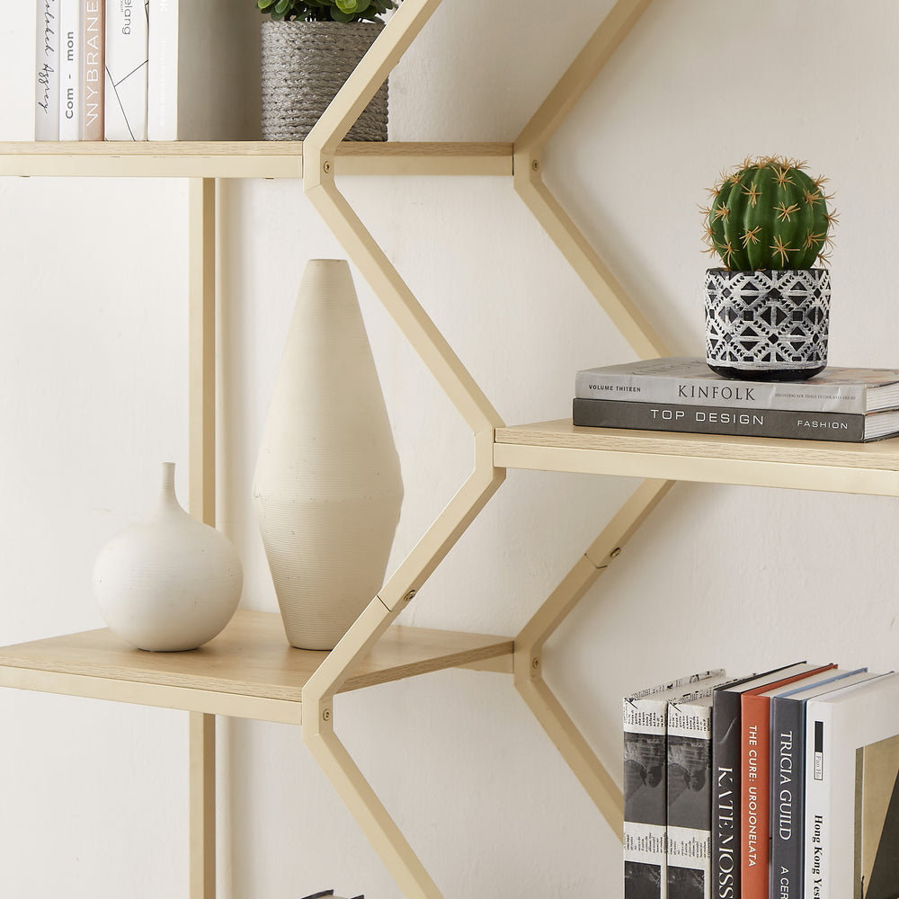 Natural Rattan Tall Bookshelf with Cabinet