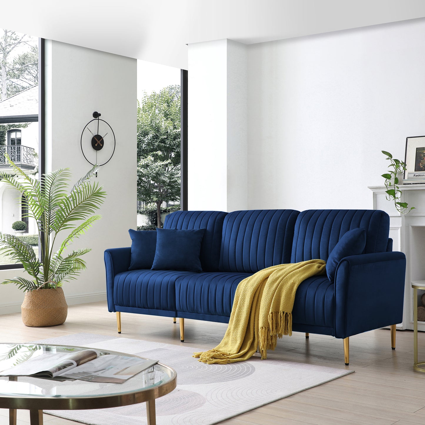 Velvet Blue Sofa